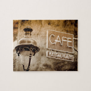 Puzzle Enseigne de café sépia, Paris, France