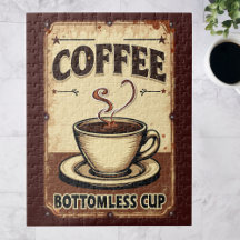 Enseigne de tasse de café vintage sans fond