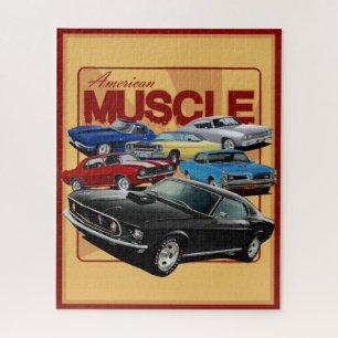 Puzzle Ensemble des voitures de muscle classiques américa