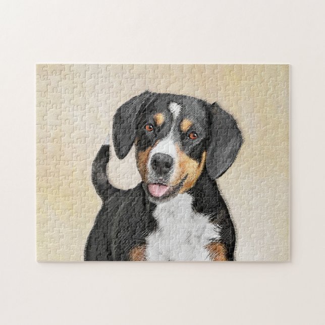 Puzzle Entlebucher Mountain Dog Peinture - Art original (Horizontal)