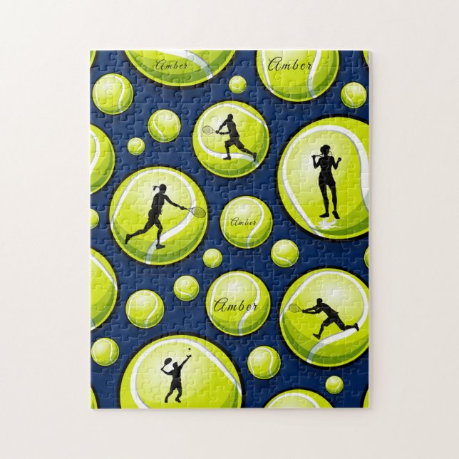 Puzzle Entraîneur du joueur de balle de tennis Silhouette (Vertical)