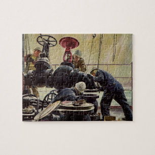 Puzzle Entreprise Vintage, Plateforme Pétrolière sur l'Oc