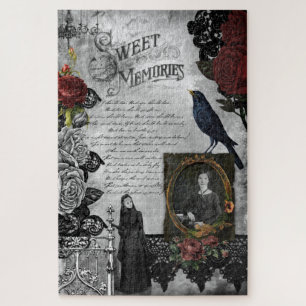 Puzzle Éphémère de veuve de l'Halloween gothique vintage