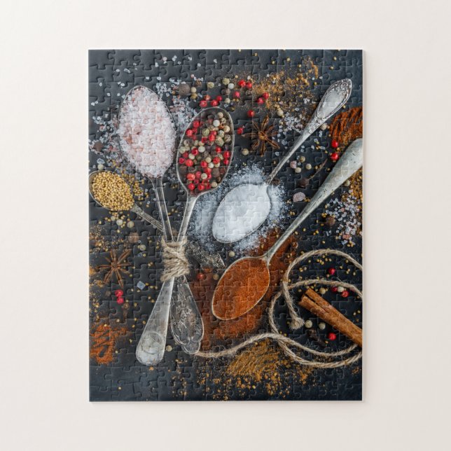 Puzzle Épices et cuillères de Cuisine exotiques (Vertical)