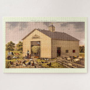 Puzzle Époque victorienne The Farm Yard par L. Prang & Co
