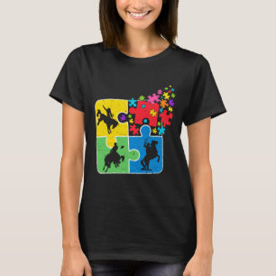 Puzzle Equestrian Support Autism Awareness Men Wom T-Shirt