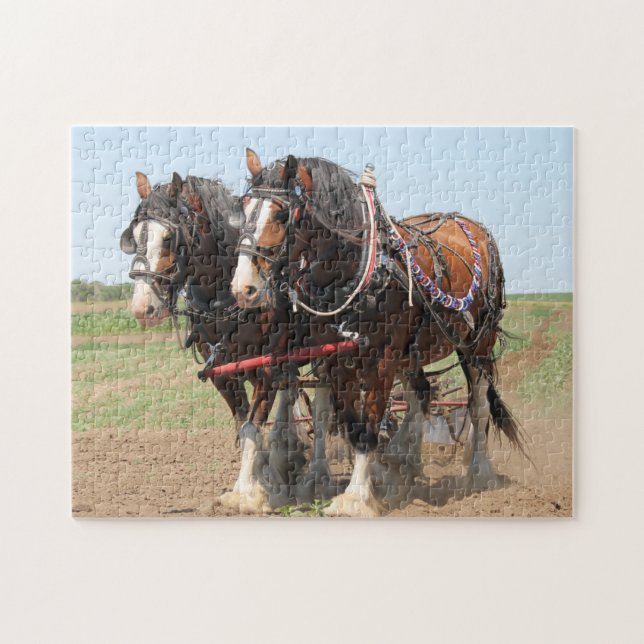 Puzzle Équipe Cheval Animal de ferme (Horizontal)