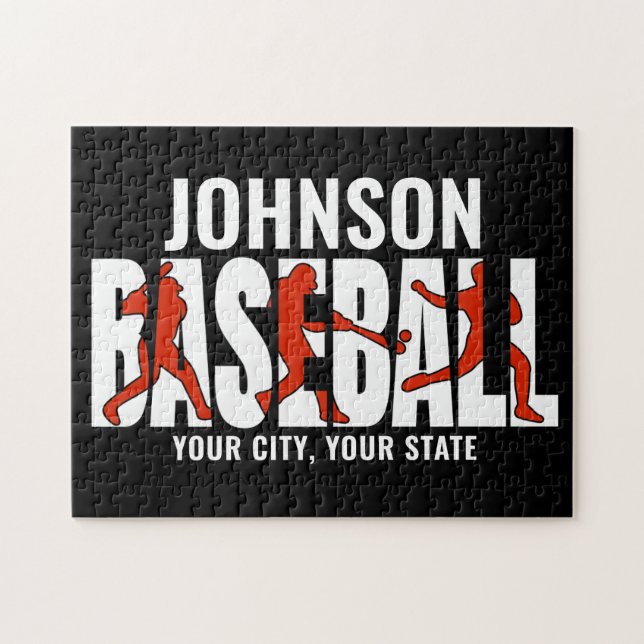 Puzzle Équipe de baseball AJOUTER NOM Champion Joueur de  (Horizontal)