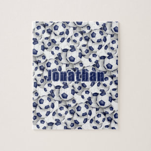 Puzzle équipe de football bleu blanc couleurs filles garç