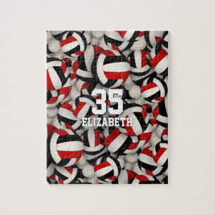 Puzzle équipe de rouge noir couleurs filles volley-ball