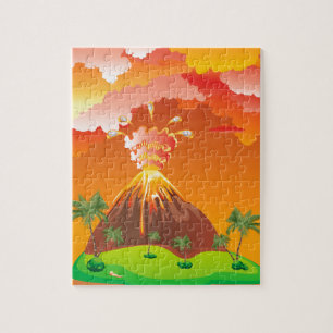 Puzzle Éruption 2 de volcan de bande dessinée