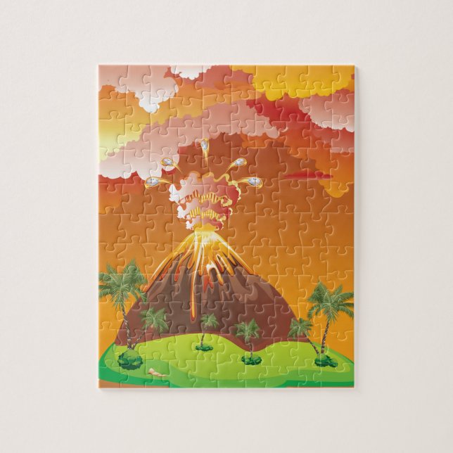 Puzzle Éruption 2 de volcan de bande dessinée (Vertical)