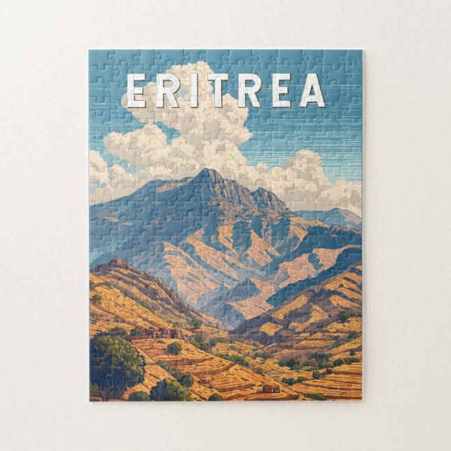 Puzzle Erythrée Illustration Voyage Art Vintage (Vertical)