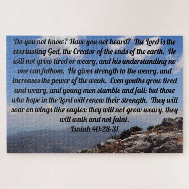 Puzzle Ésaïe 40:28-31 Conforting Bible Verse (Horizontal)