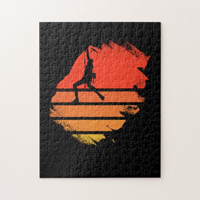 Puzzle Escalade rocheuse coucher de soleil rocher femme g (Vertical)