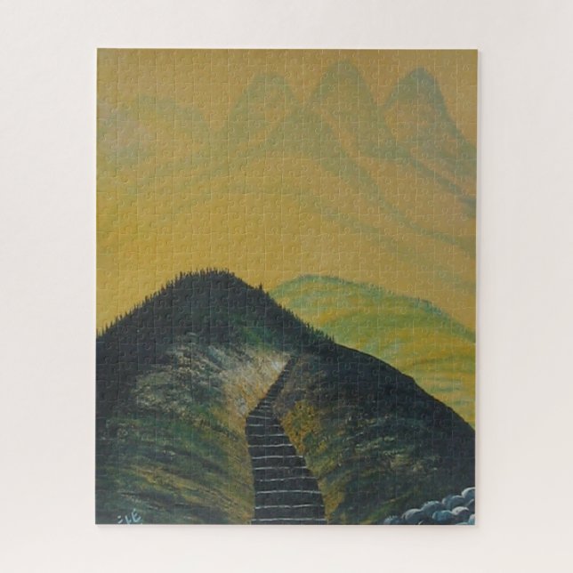 Puzzle Escalier Abstrait Coréen Dream Yellow Mountain (Vertical)