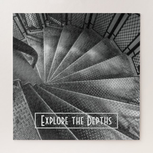 Puzzle Escalier d'illusion optique en métal noir et blanc (Horizontal)