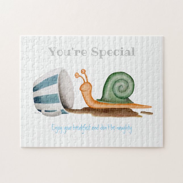 Puzzle Escargot et tasse rayée (Horizontal)