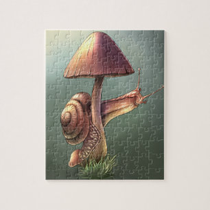Puzzle Escargot sur le champignon