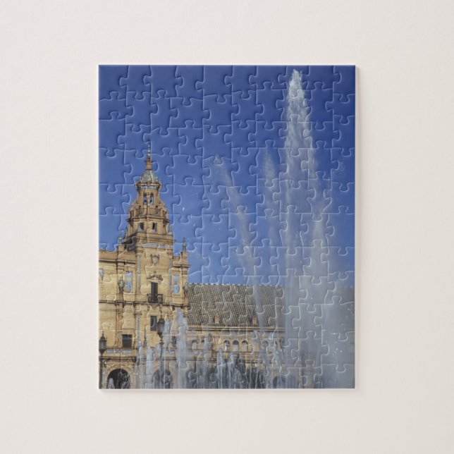 Puzzle Espagne, Séville, Fontaine d'Andalousie et ornée (Vertical)