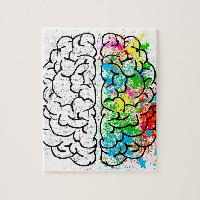 Puzzle esprit cerveau psychologie idée coeurs (Vertical)