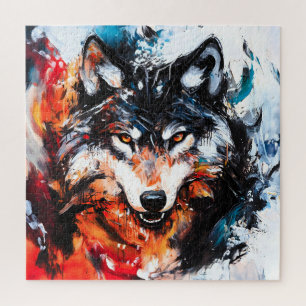 Puzzle Esprit de loup sauvage abstrait
