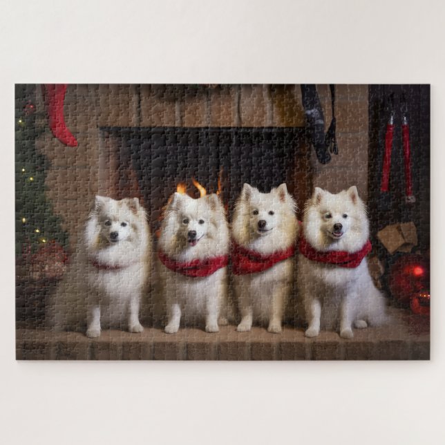 Puzzle Esquimau américain près de la cheminée Noël (Horizontal)