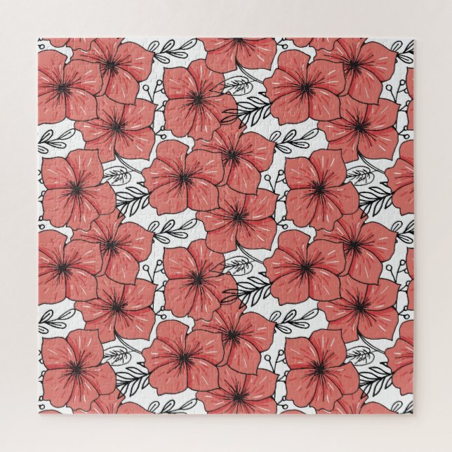 Puzzle Esquisse Florale Couleur Lumineuse, Sans Couleur. (Vertical)