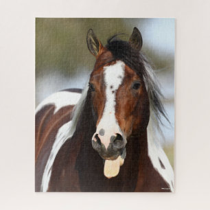 Puzzle Étalon de peinture avec tête de sortie de langue