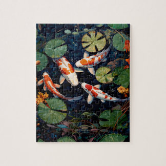 Puzzle étang japonais de poissons Koi