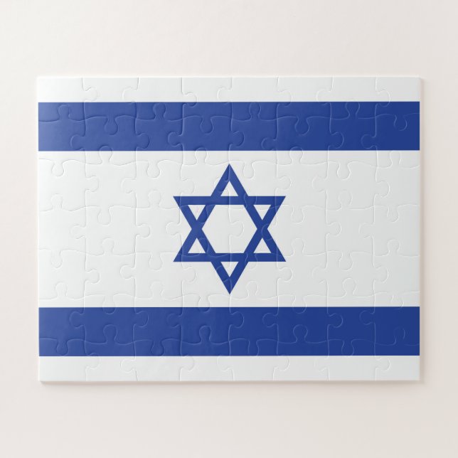 Puzzle Etat d'Israël Drapeau, Étoile de David Juifs (Horizontal)