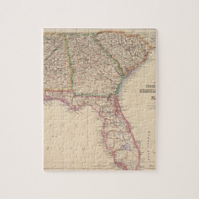 Puzzle États de Caroline du Sud, de Géorgie et d'Alabama (Vertical)