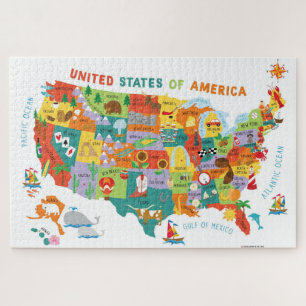 Puzzle États-Unis États-Unis Carte pour enfants