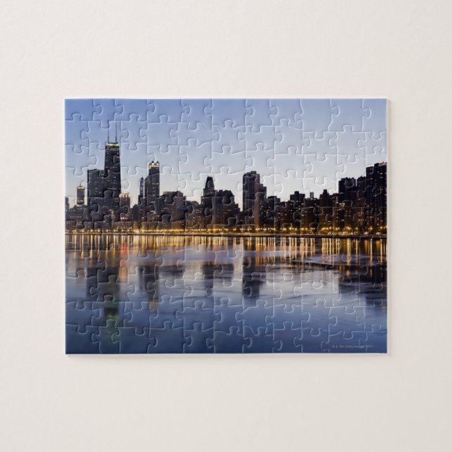 Puzzle États-Unis, Illinois, Chicago, City skyline au-des (Horizontal)