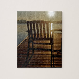 Puzzle États-Unis, Maine, Rockwood. Une chaise avec vue s
