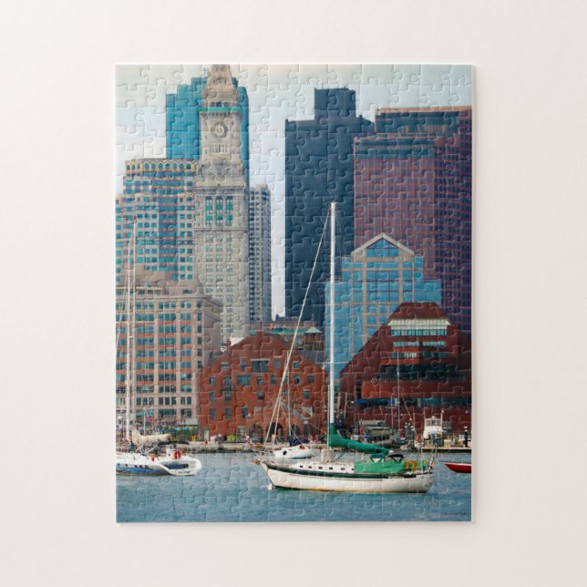 Puzzle États-Unis, Massachusetts. Skyline de Boston Water (Vertical)
