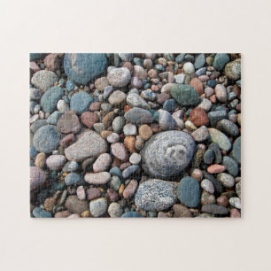 Puzzle États-Unis, Michigan. Galets polis sur le rivage