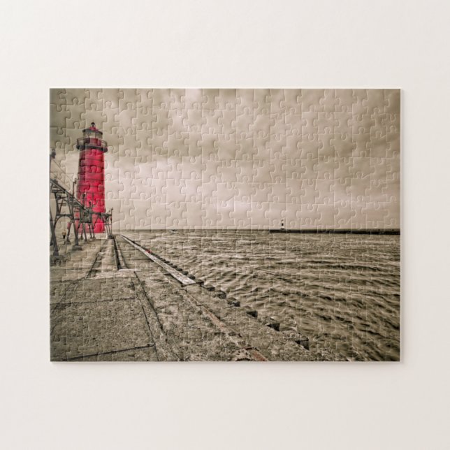 Puzzle États-Unis, Michigan, phare de Grand Haven (Horizontal)