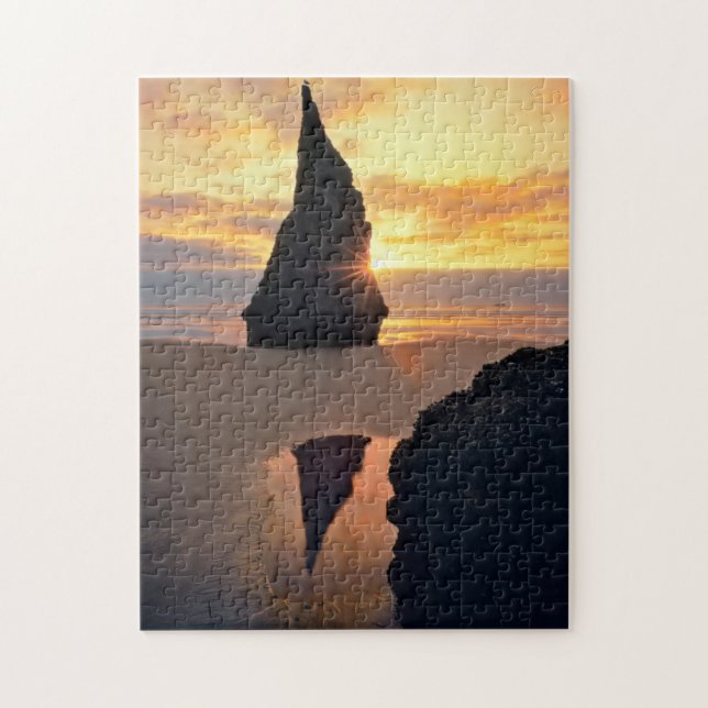 Puzzle États-Unis, Oregon. Formation De Rock À Sunset (Vertical)