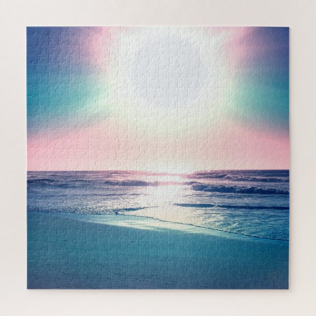 Puzzle Eté Mer coucher de soleil Plage tropicale Photo (Vertical)