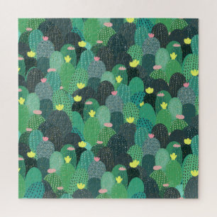 Puzzle Été Vert Turquoise Cactus Gold points Design migno