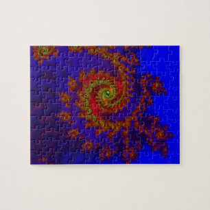 Puzzle Éternité   Art fractal bleu et rouge