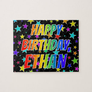 Puzzle "ETHAN" Prénom, Amusant "HEUREUX ANNIVERSAIRE"