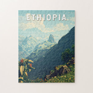 Puzzle Ethiopie Illustration Voyage Art Vintage