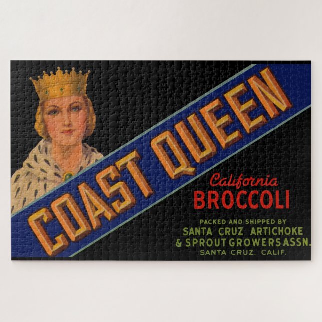 Puzzle étiquette de caisse de la Reine-Coeur des années 1 (Horizontal)