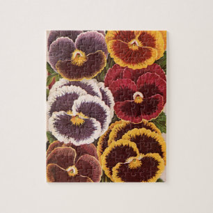 Puzzle Étiquettes de paquets de graines vintage, fleurs d