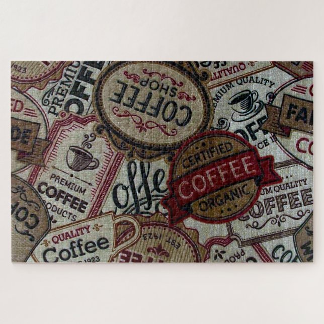 Puzzle Étiquettes vintages de café (Horizontal)