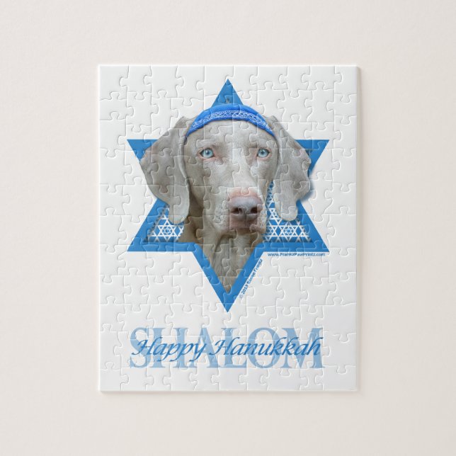 Puzzle Étoile de David de Hanoukka - Weimaraner (Vertical)