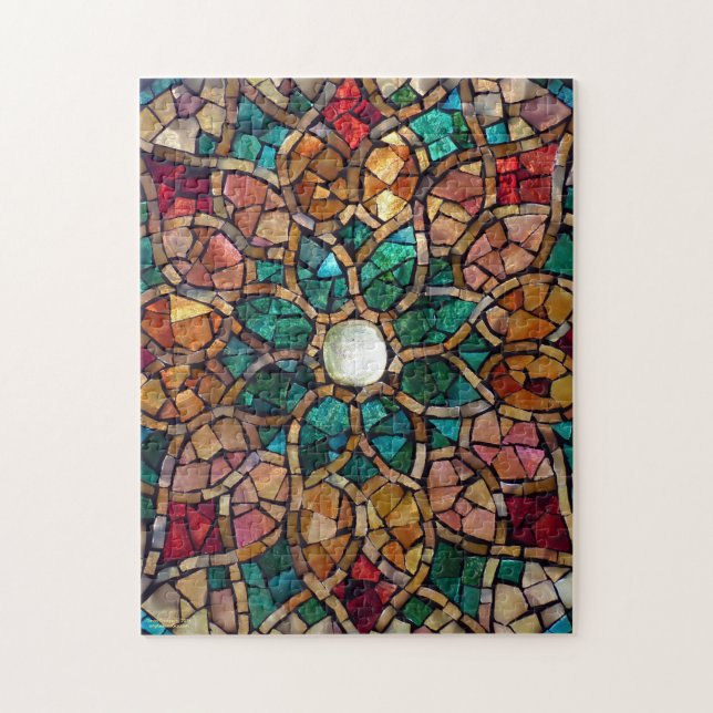 Puzzle "étoile de mosaïque en verre souillé (Vertical)