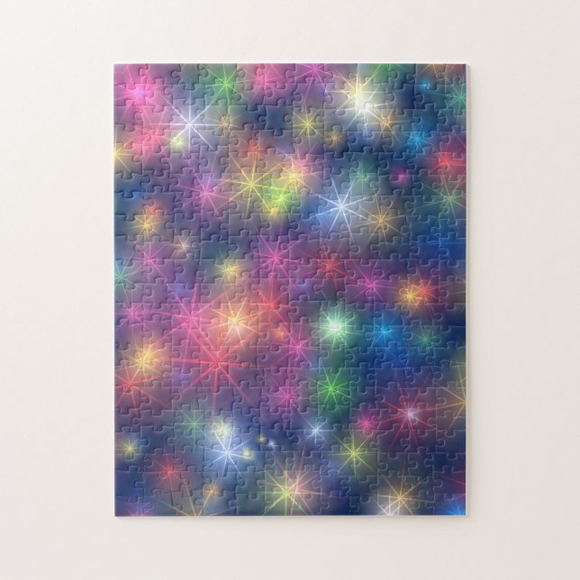 Puzzle Étoiles brillantes colorées Lumières cosmiques (Vertical)